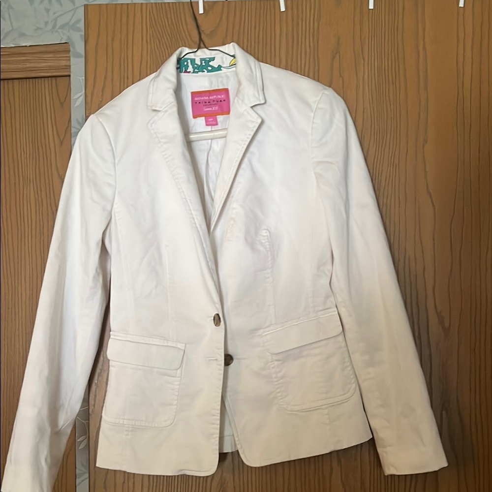 Banana Republic White Blazer Fitted Suit Jacket